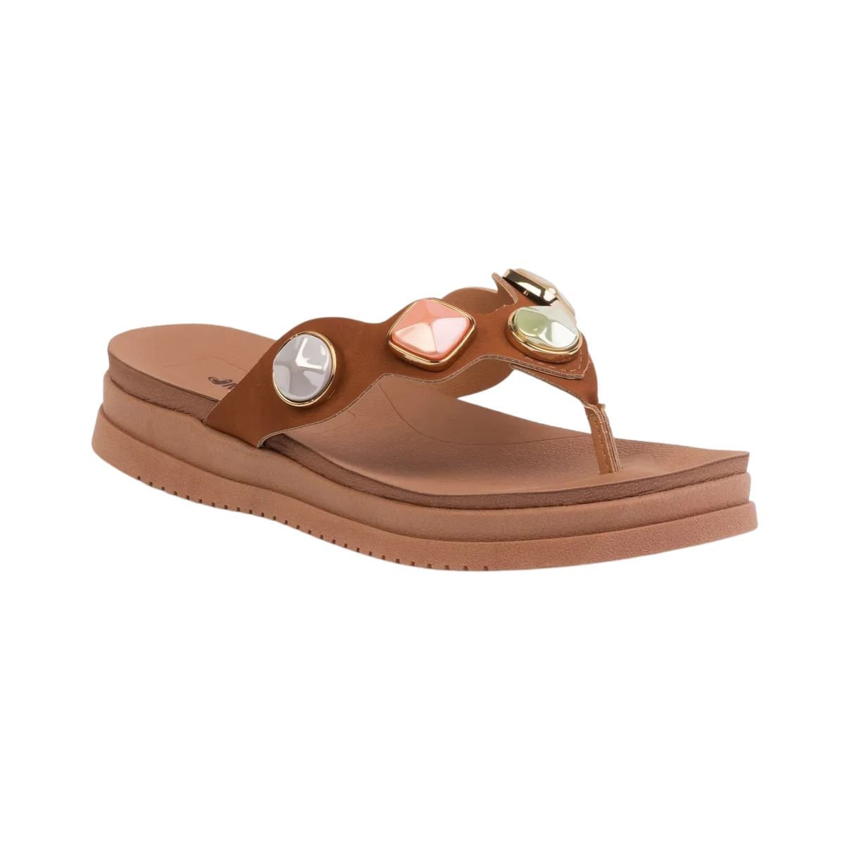 Tamanco Feminino Papete Mississipi Pedrarias Marrom Marrom 2