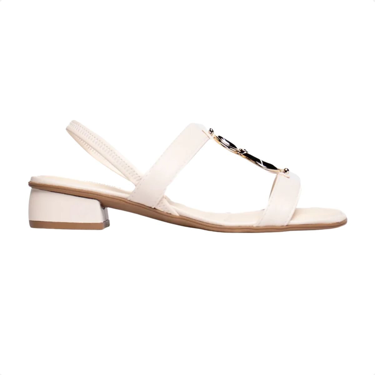 Sandália Feminina Salto Baixo Grosso Mississipi Off White