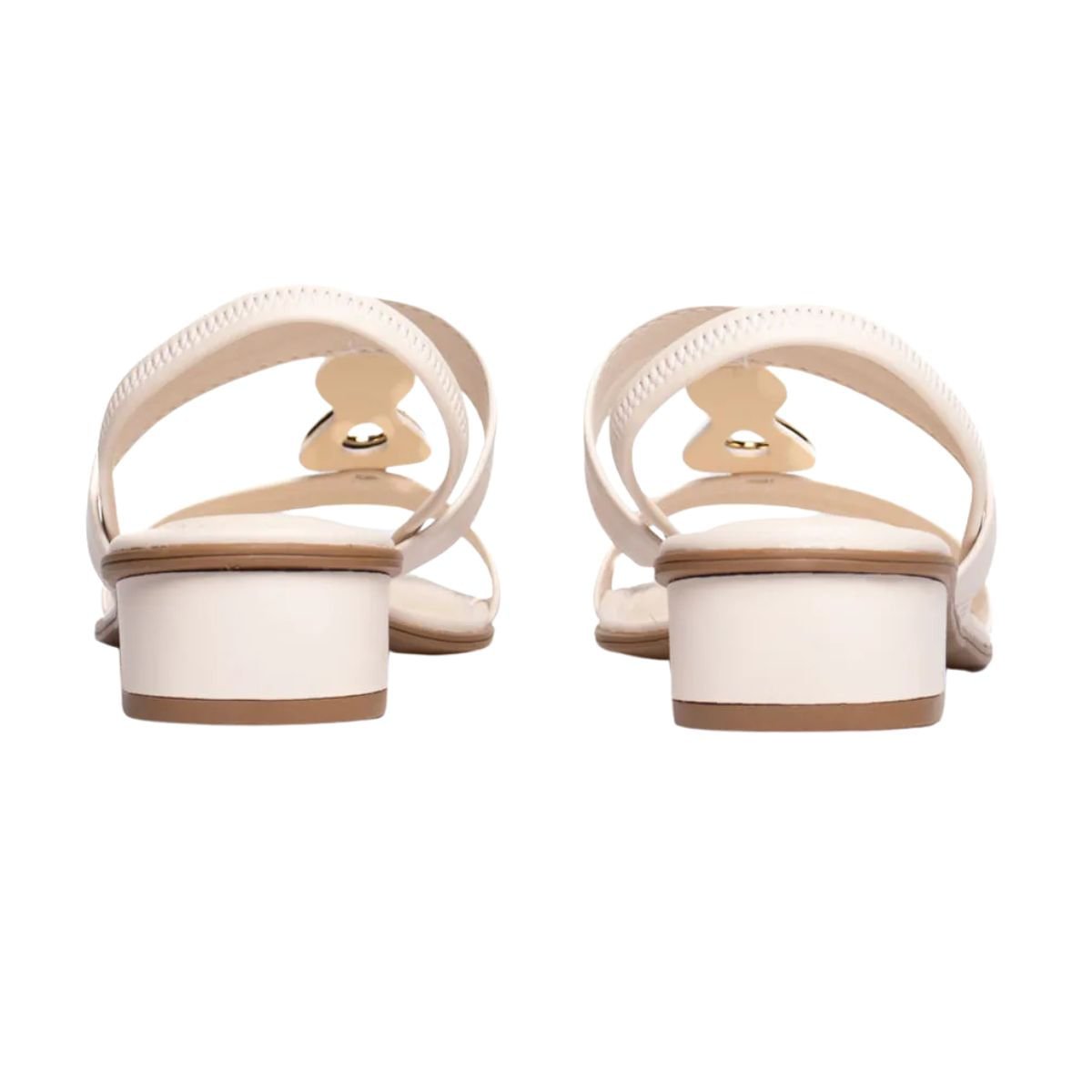 Sandália Feminina Salto Baixo Grosso Mississipi Off White Branco 7