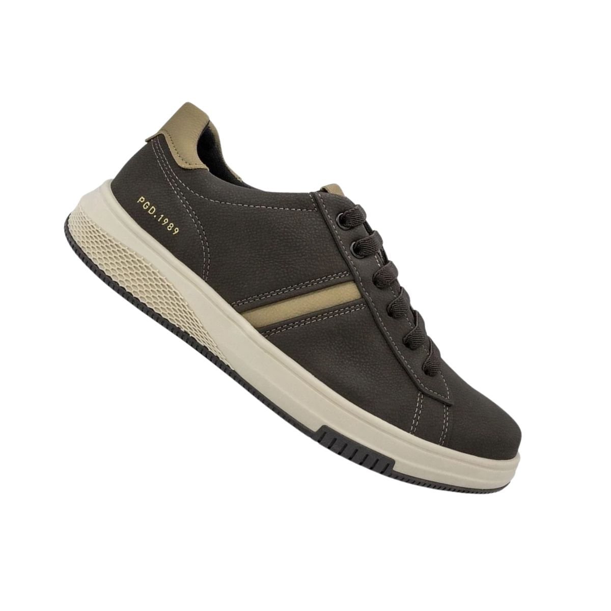 Sapatênis Masculino Em Microfibra Pegada Marrom Café 7