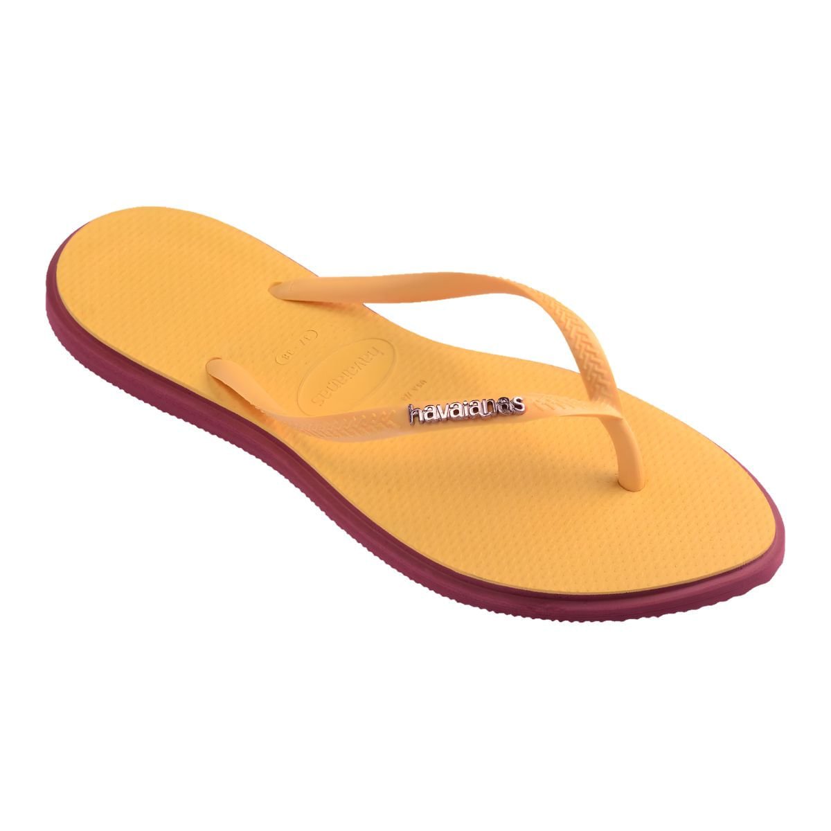 Chinelo Feminino Havaianas Slim Point Amarelo