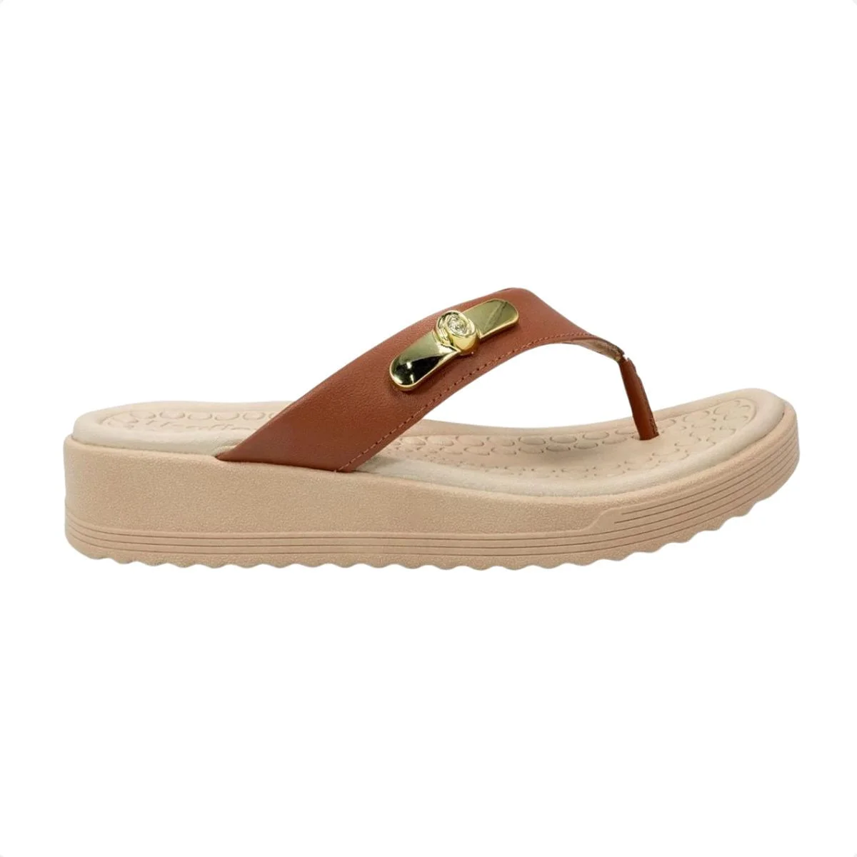 Tamanco Feminino Anabela Usaflex Caramelo