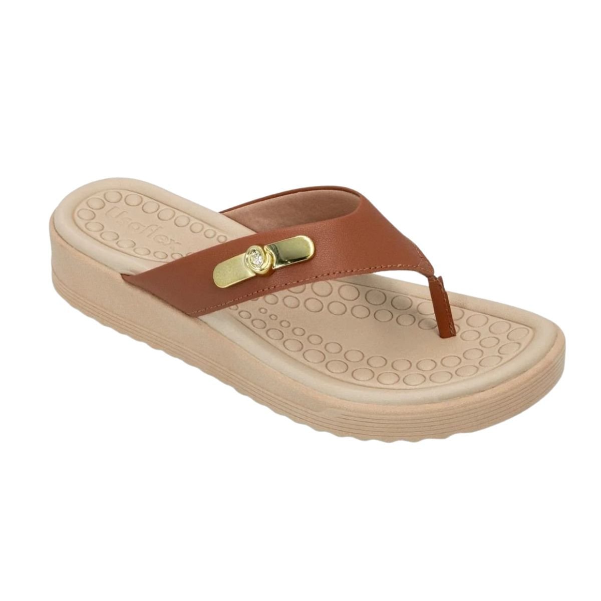 Tamanco Feminino Anabela Usaflex Caramelo Marrom 2