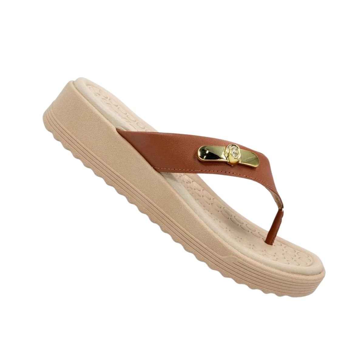 Tamanco Feminino Anabela Usaflex Caramelo Marrom 7