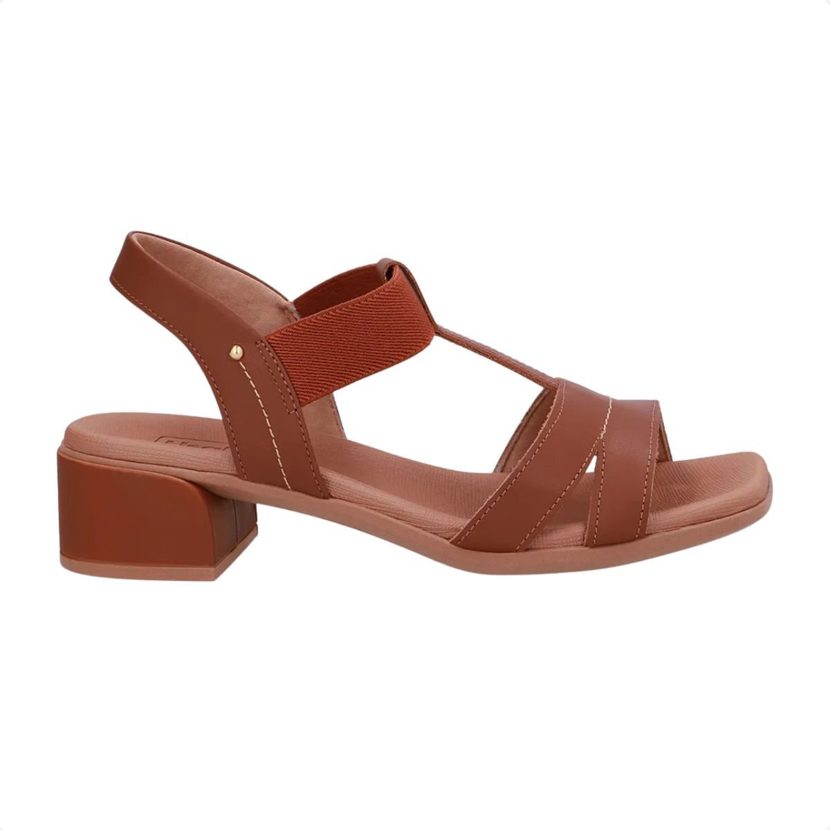 Sandália Feminina Salto Médio Grosso Usaflex Marrom