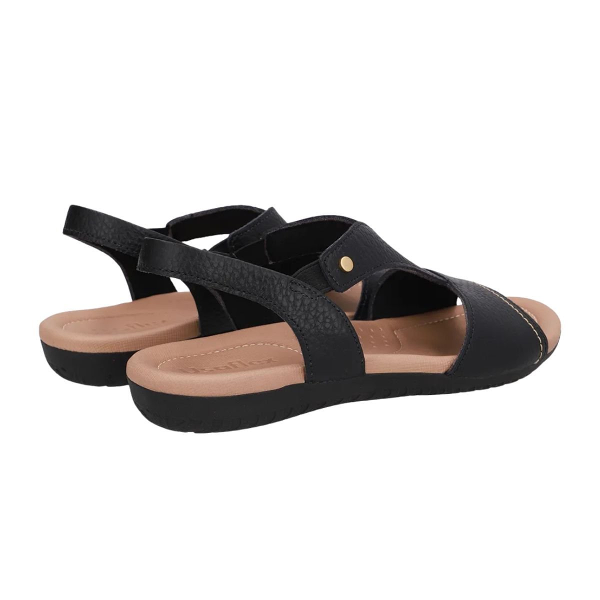 Sandália Feminina Anabela Salto Baixo Usaflex Preta Preto 5