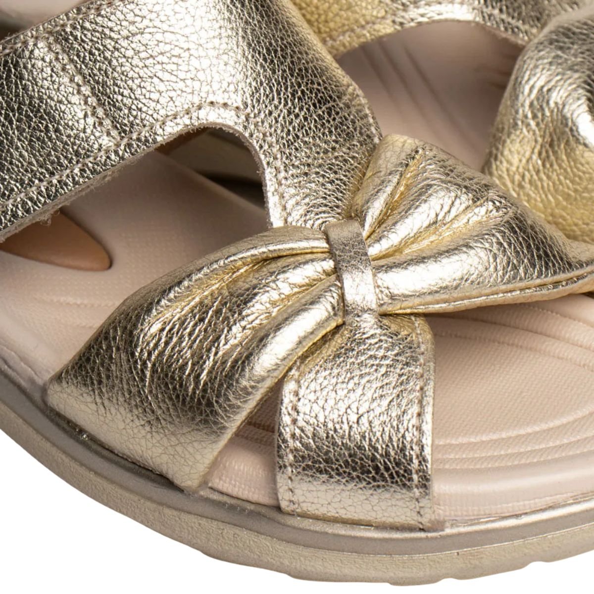 Tamanco Feminino Anabela Pegada Dourado Dourado 3