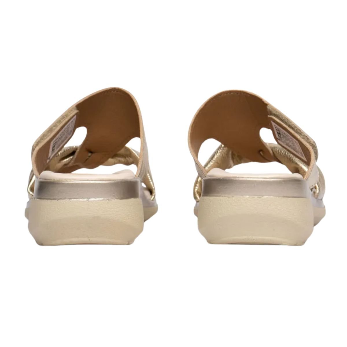 Tamanco Feminino Anabela Pegada Dourado Dourado 5