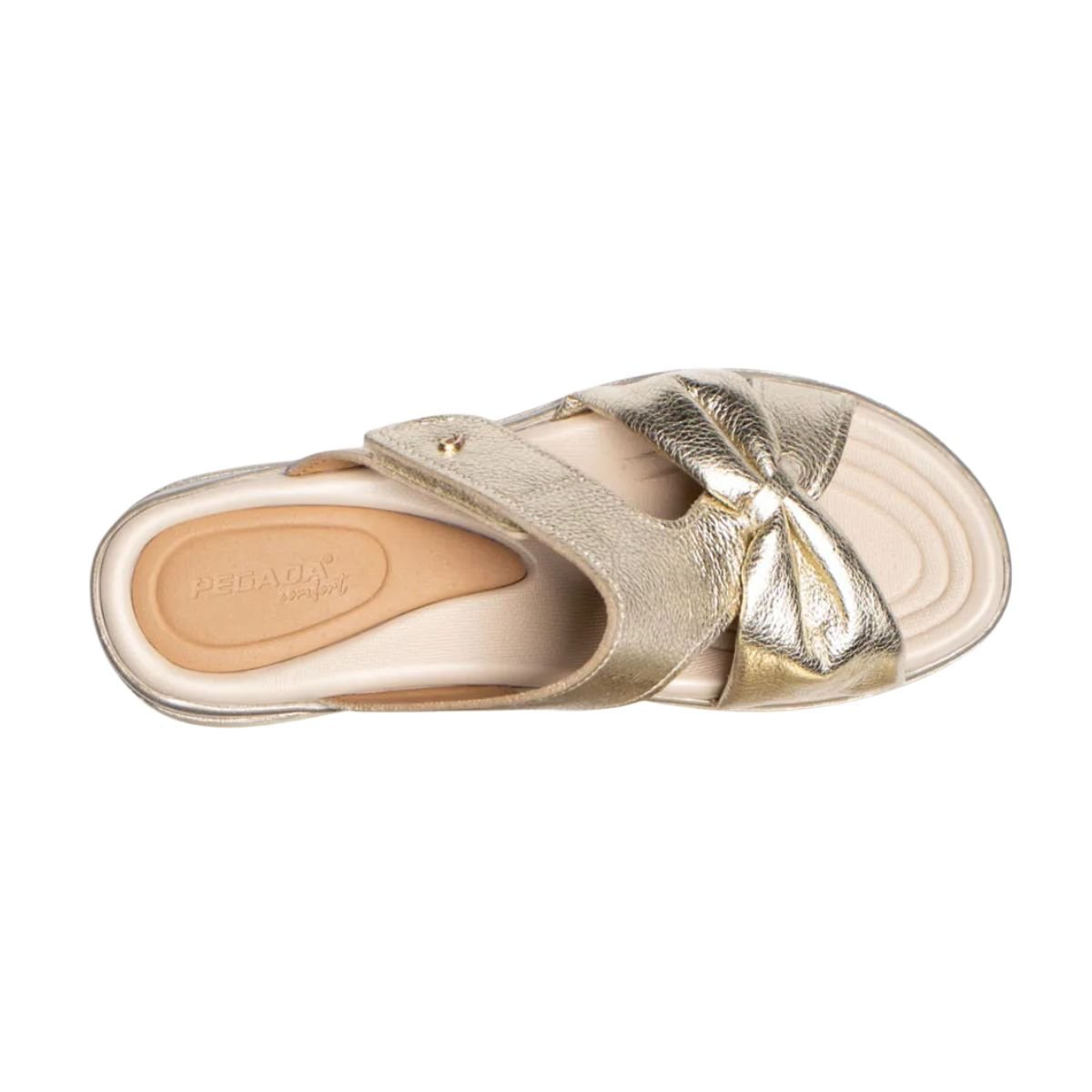 Tamanco Feminino Anabela Pegada Dourado Dourado 6