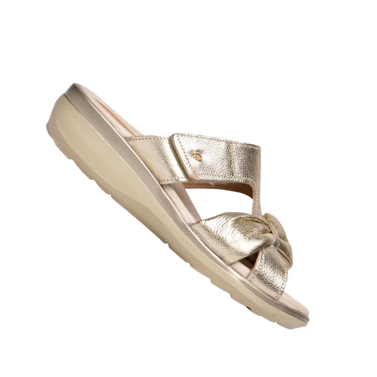 Tamanco Feminino Anabela Pegada Dourado Dourado 7