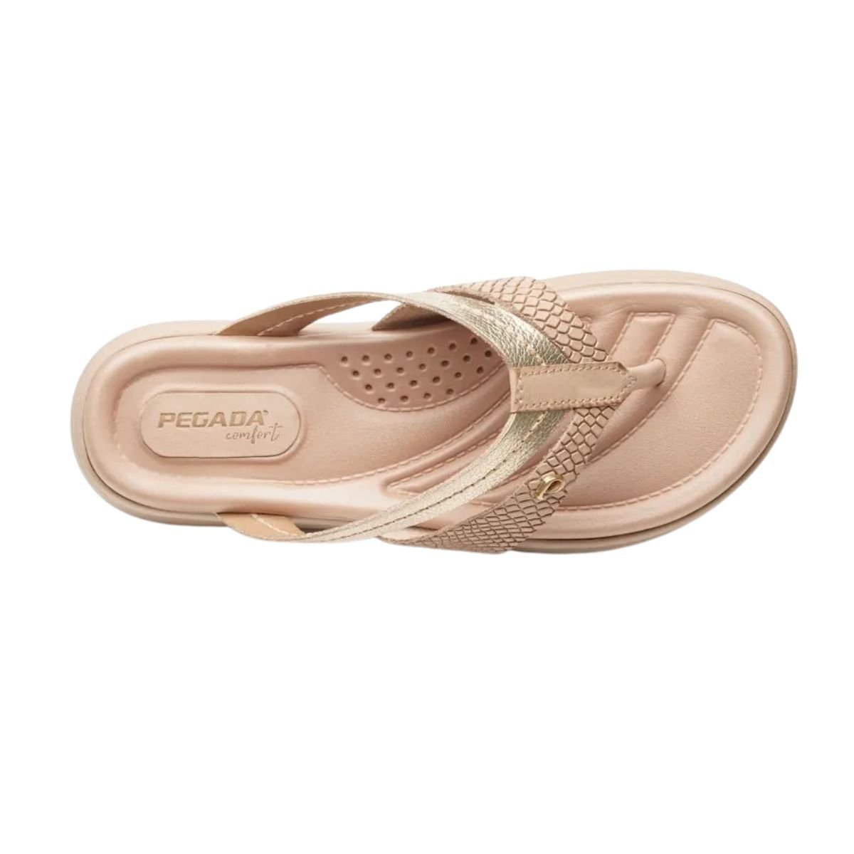 Tamanco Feminino Anabela Pegada Stars Creme Dourado 3