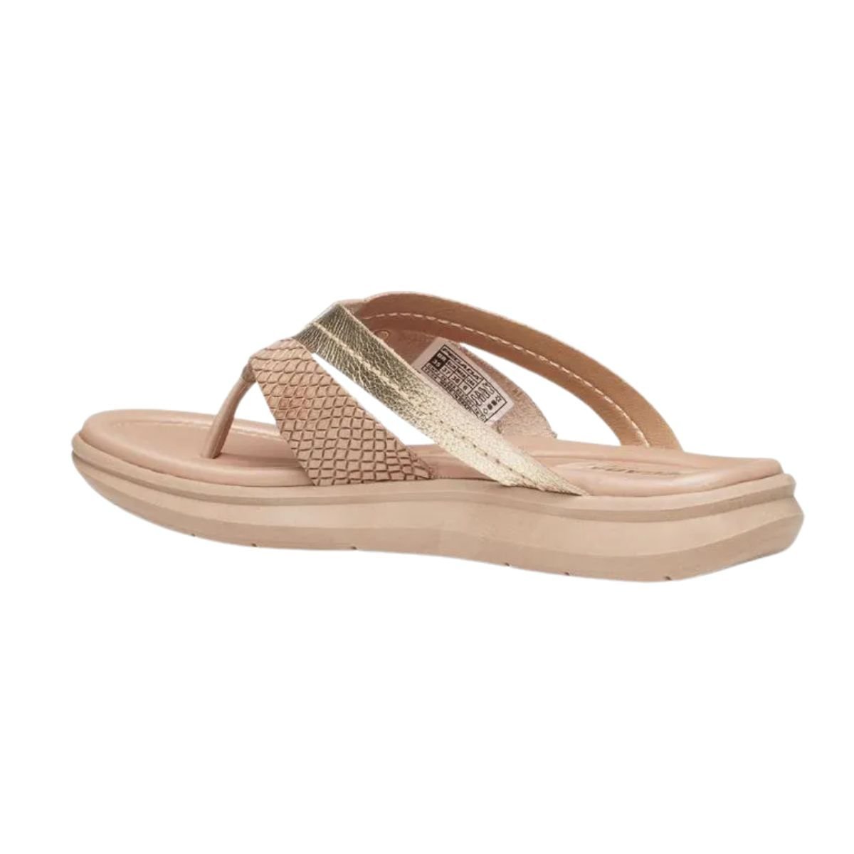 Tamanco Feminino Anabela Pegada Stars Creme Dourado 5