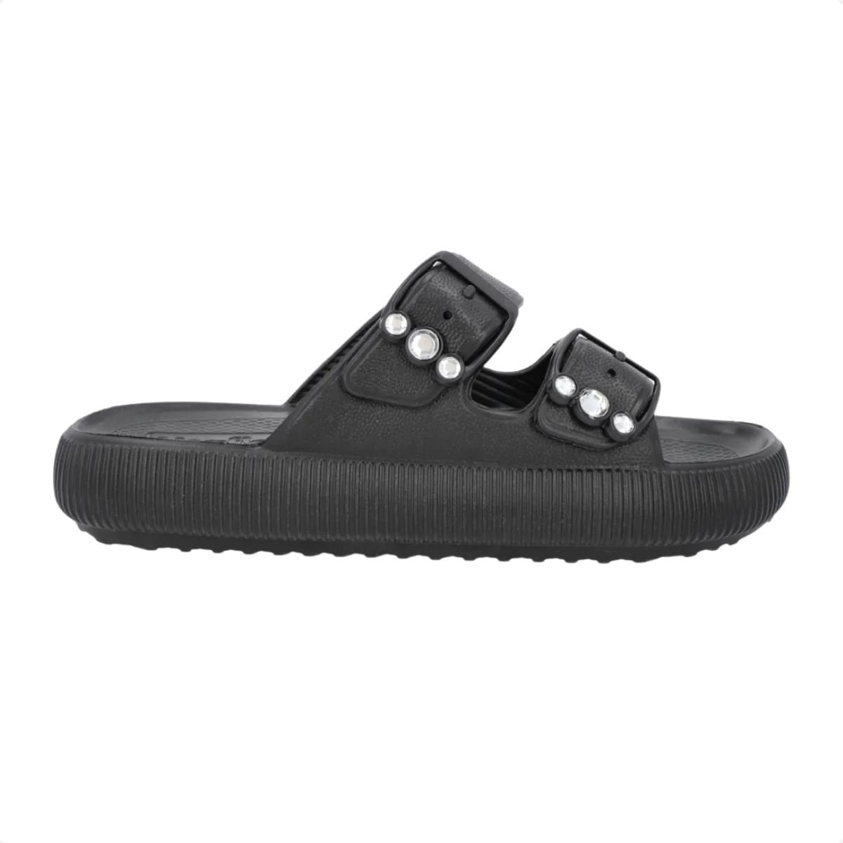 Chinelo Feminino Slide Poofy Fivela Usaflex Preto