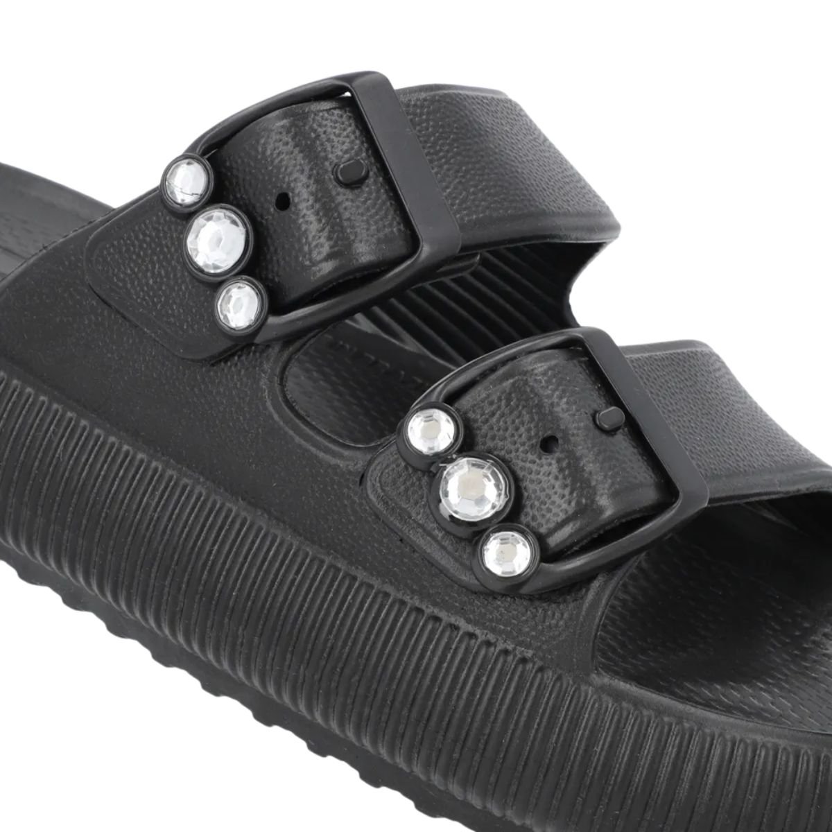 Chinelo Feminino Slide Poofy Fivela Usaflex Preto Preto 3