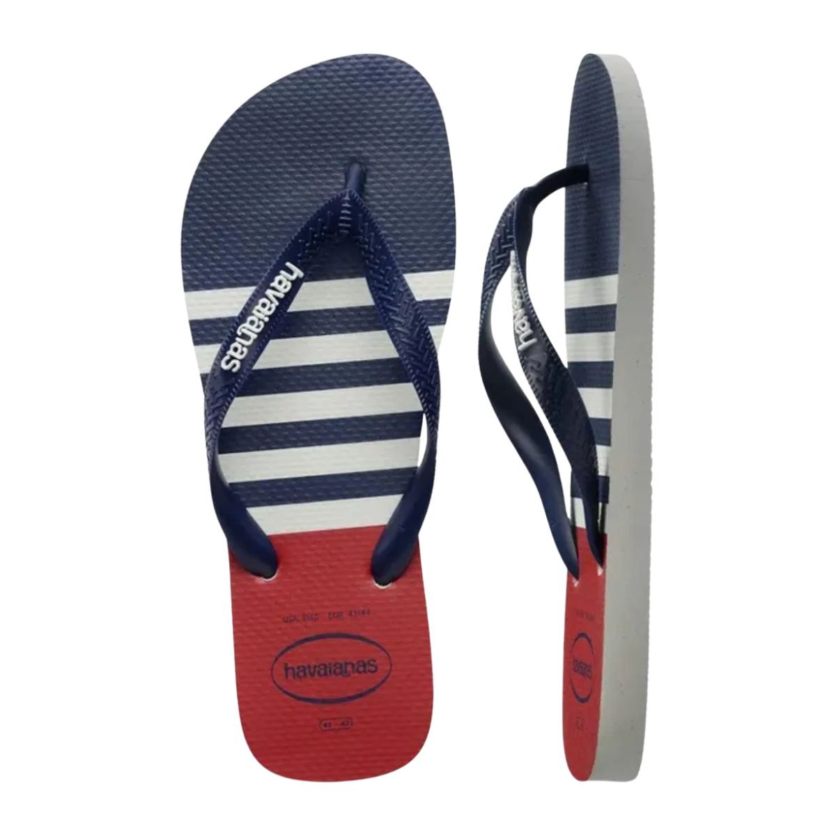 Chinelo Masculino Dedo Havaianas Top Nautical Azul E Vermelho Azul Marinho 5