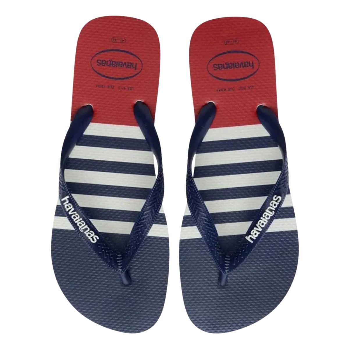 Chinelo Masculino Dedo Havaianas Top Nautical Azul E Vermelho Azul Marinho 6