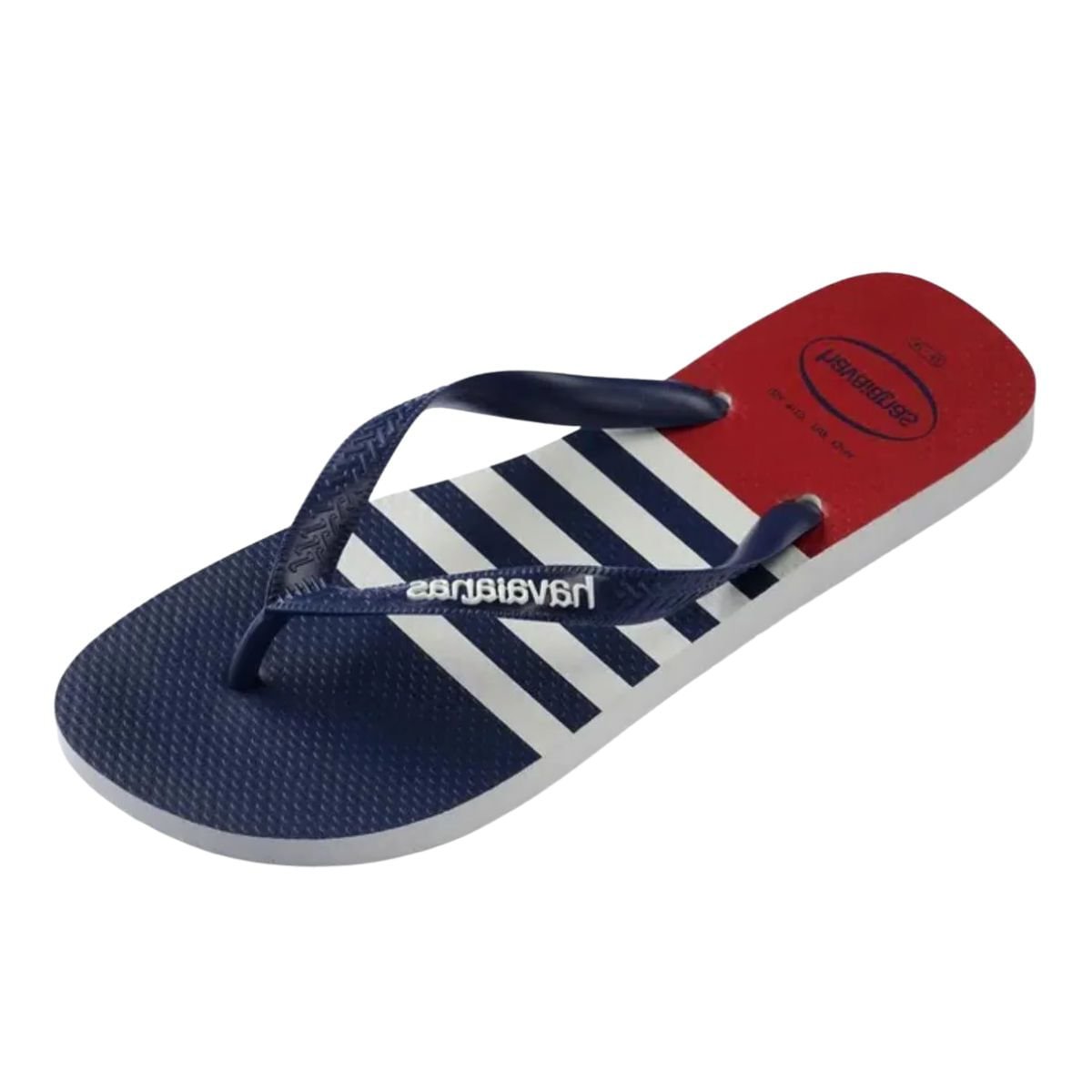 Chinelo Masculino Dedo Havaianas Top Nautical Azul E Vermelho Azul Marinho 7