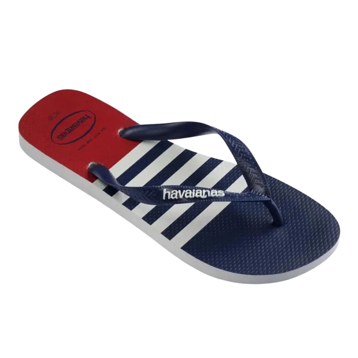 Chinelo Masculino Dedo Havaianas Top Nautical Azul E Vermelho