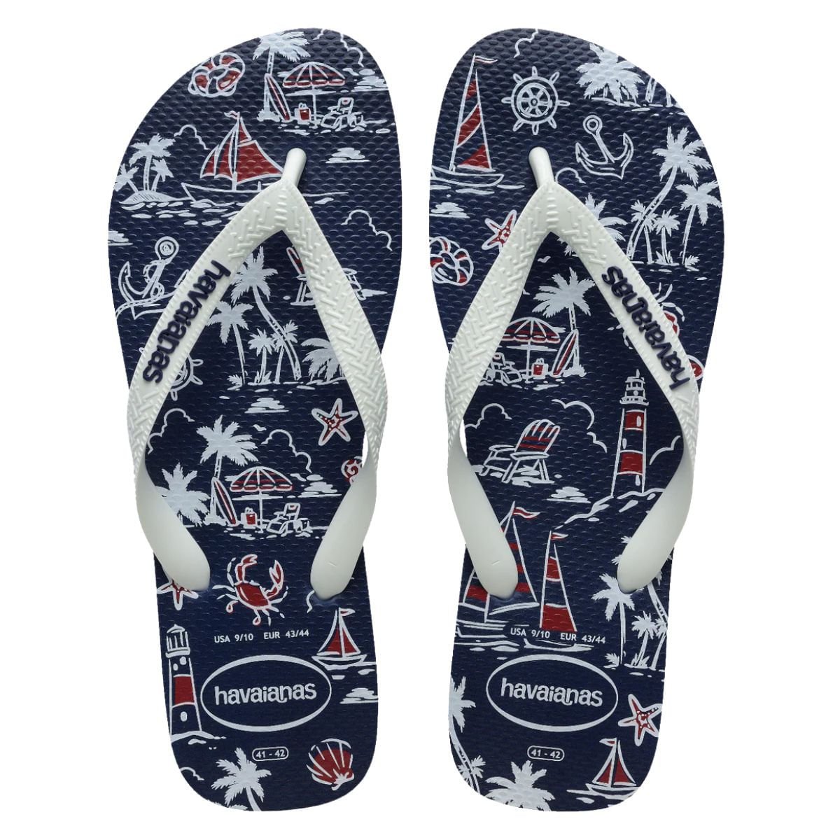 Chinelo Masculino Dedo Havaianas Top Nautical Azul Branco 3