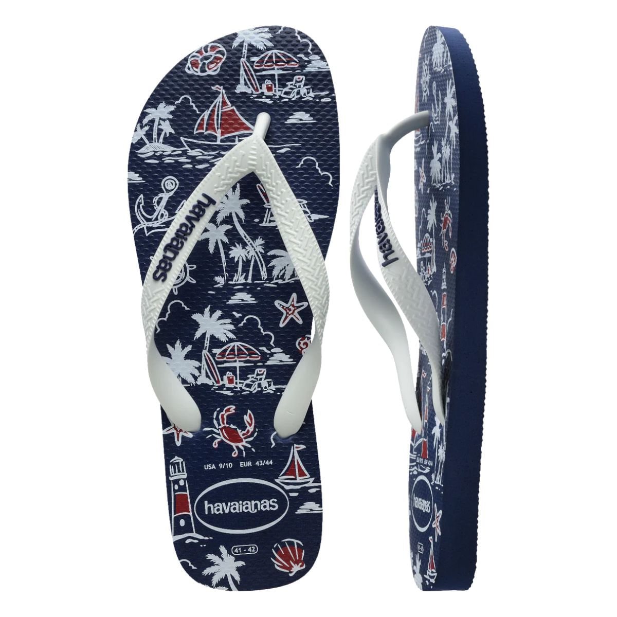 Chinelo Masculino Dedo Havaianas Top Nautical Azul Branco 6