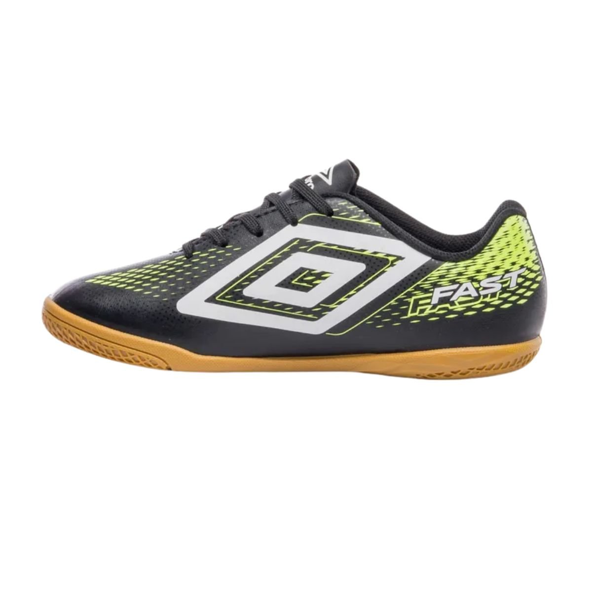 Chuteira Indoor Masc Umbro Fast Ii Júnior Preto Preto/Verde 5