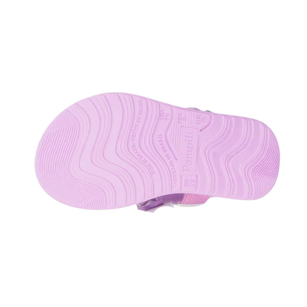 Sandália Infantil Papete Pampili Flower Laços Rosa Prata/Lilás 4