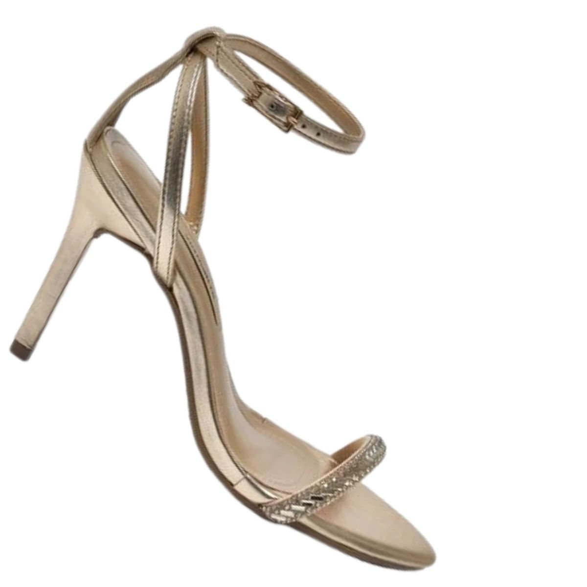 Sandalia Fem Salto Alto Fino Via Marte Dourado 6