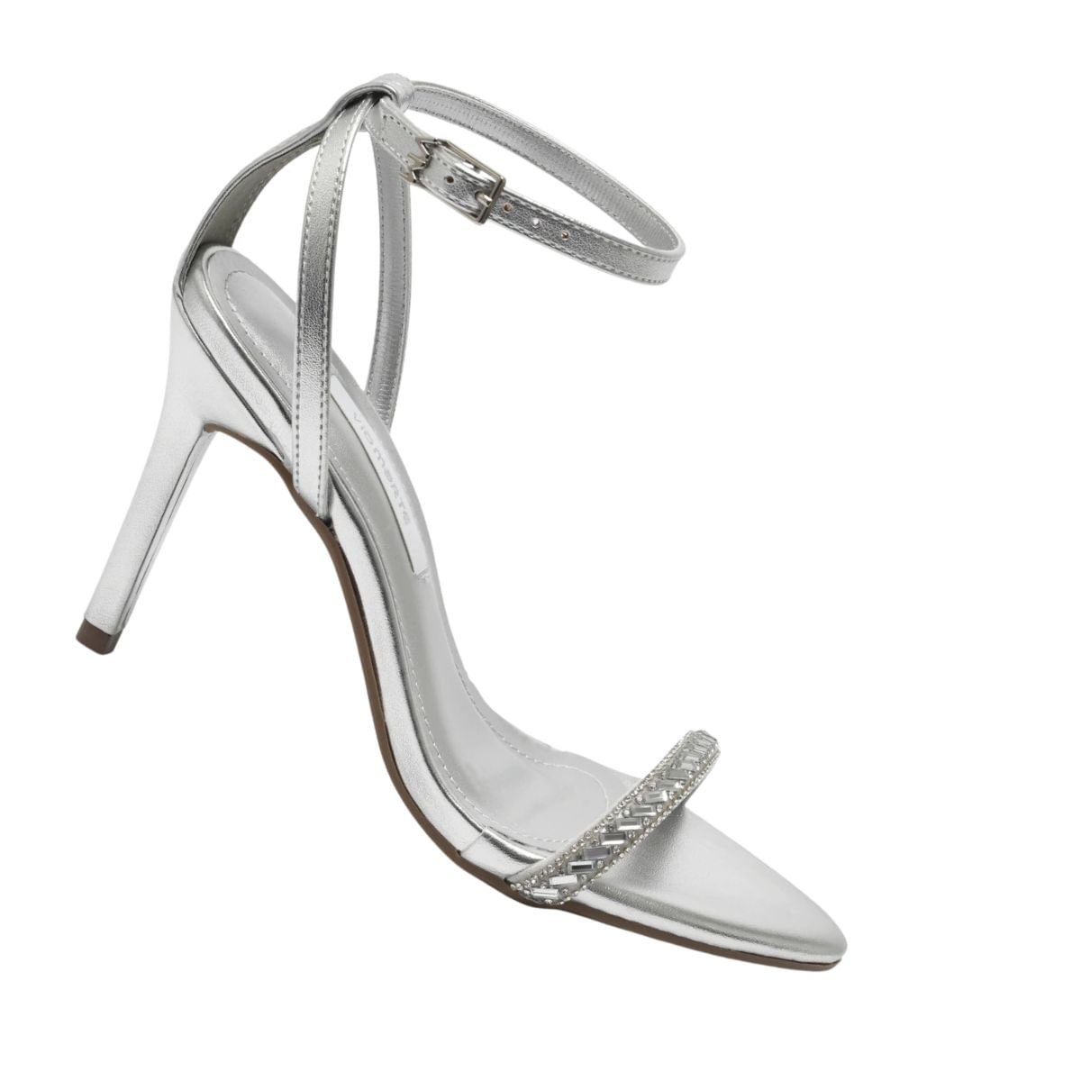 Sandalia Fem Salto Alto Fino Via Marte Prata 6