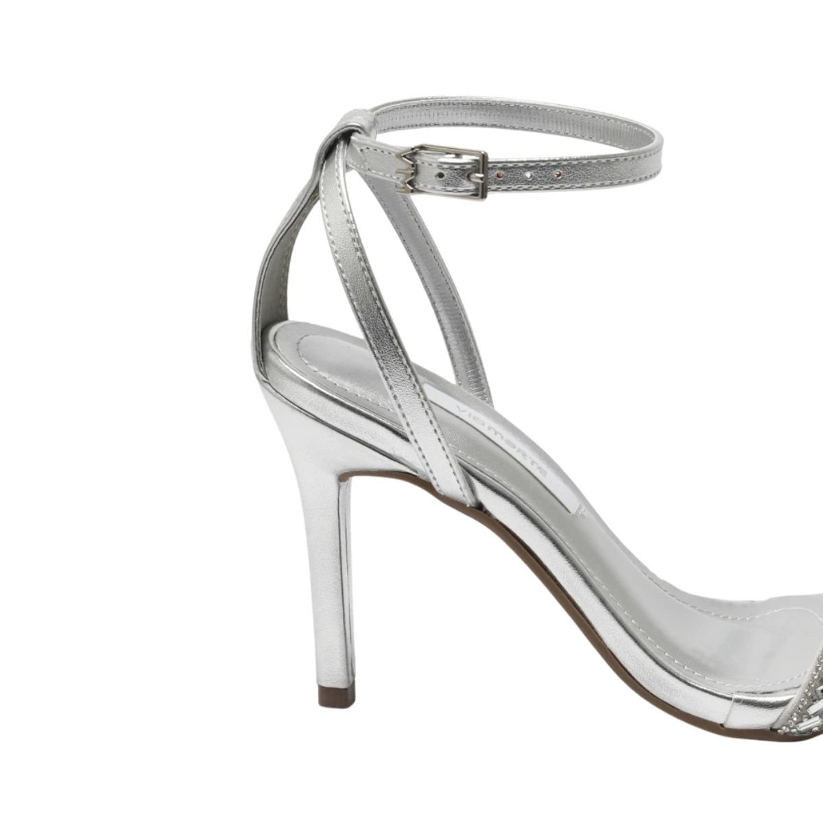Sandalia Fem Salto Alto Fino Via Marte Prata 7