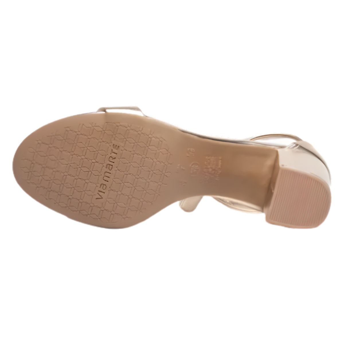 Sandalia Feminina Salto Alto Grosso Via Marte Dourado 6