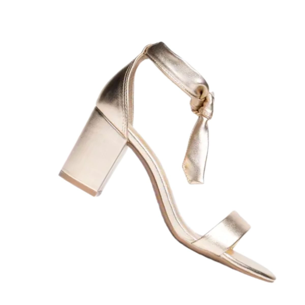 Sandalia Feminina Salto Alto Grosso Via Marte Dourado 7