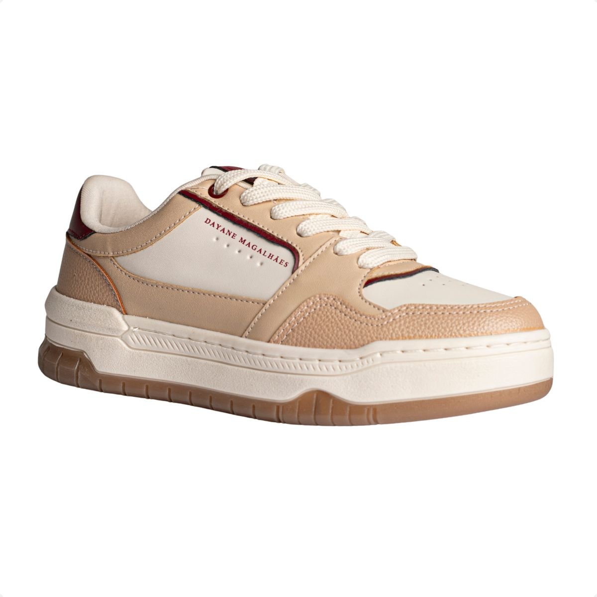 Tênis Feminino Comfy Dm Urban Flow Bege E Vermelho Bege 2