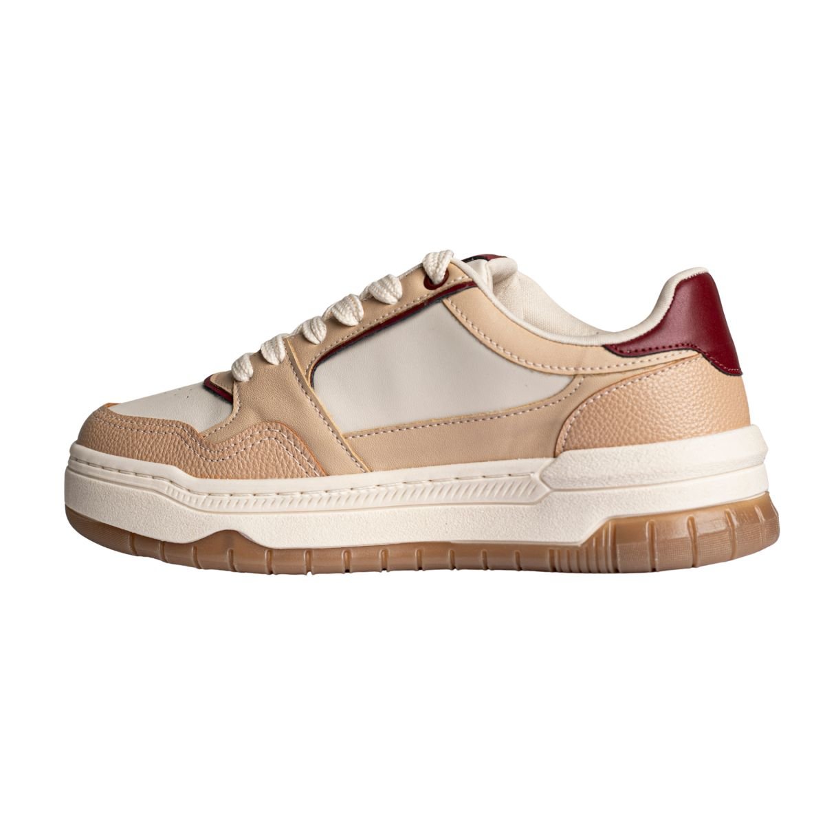 Tênis Feminino Comfy Dm Urban Flow Bege E Vermelho Bege 5