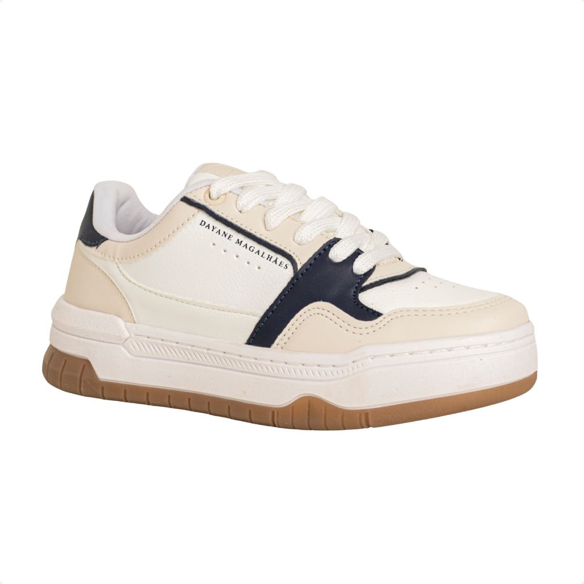 Tênis Feminino Comfy Dm Urban Flow Off White E Azul Branco 2