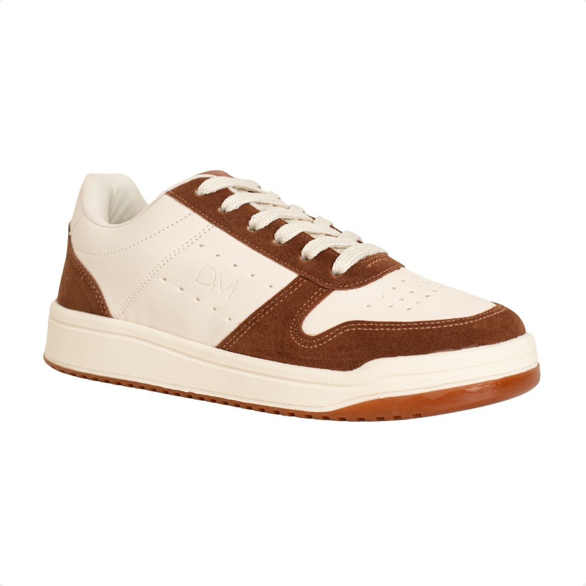 Tênis Feminino Casual Dm Urban Lumi Off White E Marrom Off White/Marrom 2