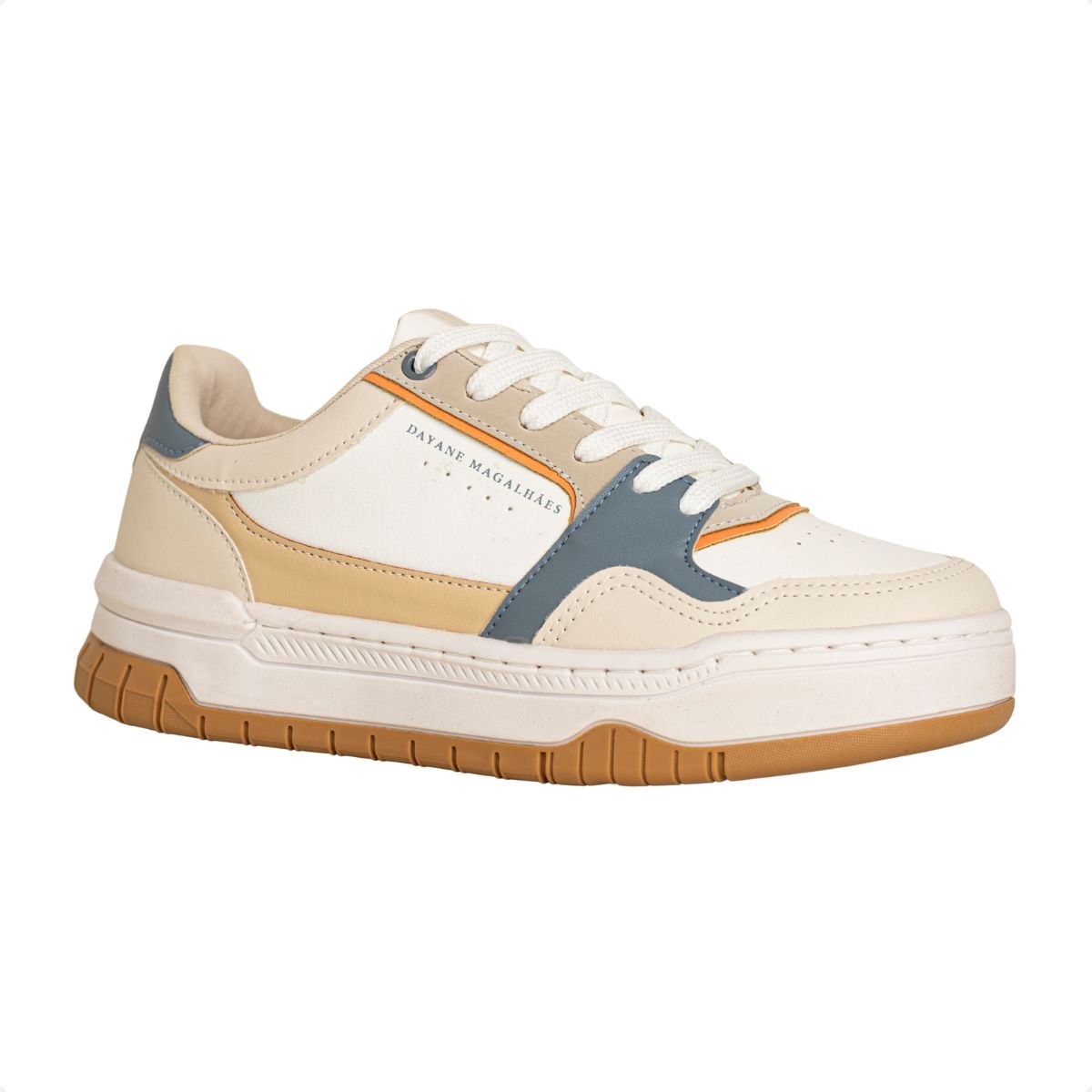 Tênis Feminino Comfy Dm Urban Flow Off White Azul E Bege Branco 2