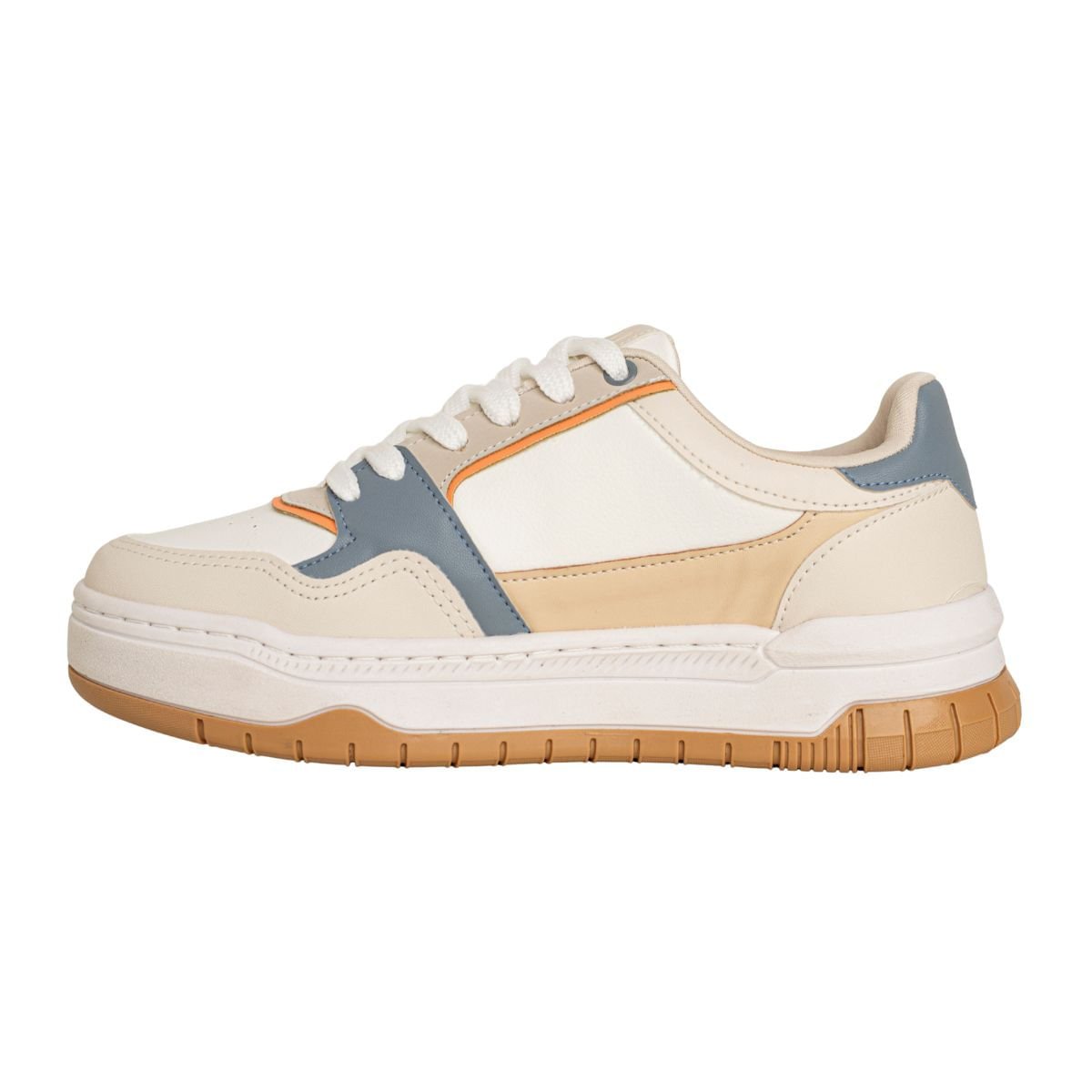 Tênis Feminino Comfy Dm Urban Flow Off White Azul E Bege Branco 5