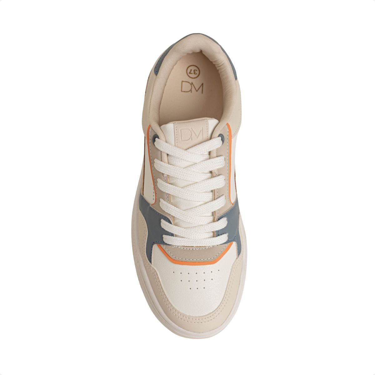 Tênis Feminino Comfy Dm Urban Flow Off White Azul E Bege Branco 6