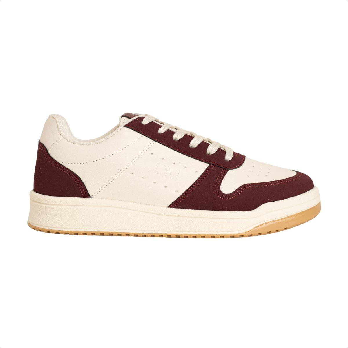 Tênis Feminino Casual Dm Urban Lumi Off White E Marsala