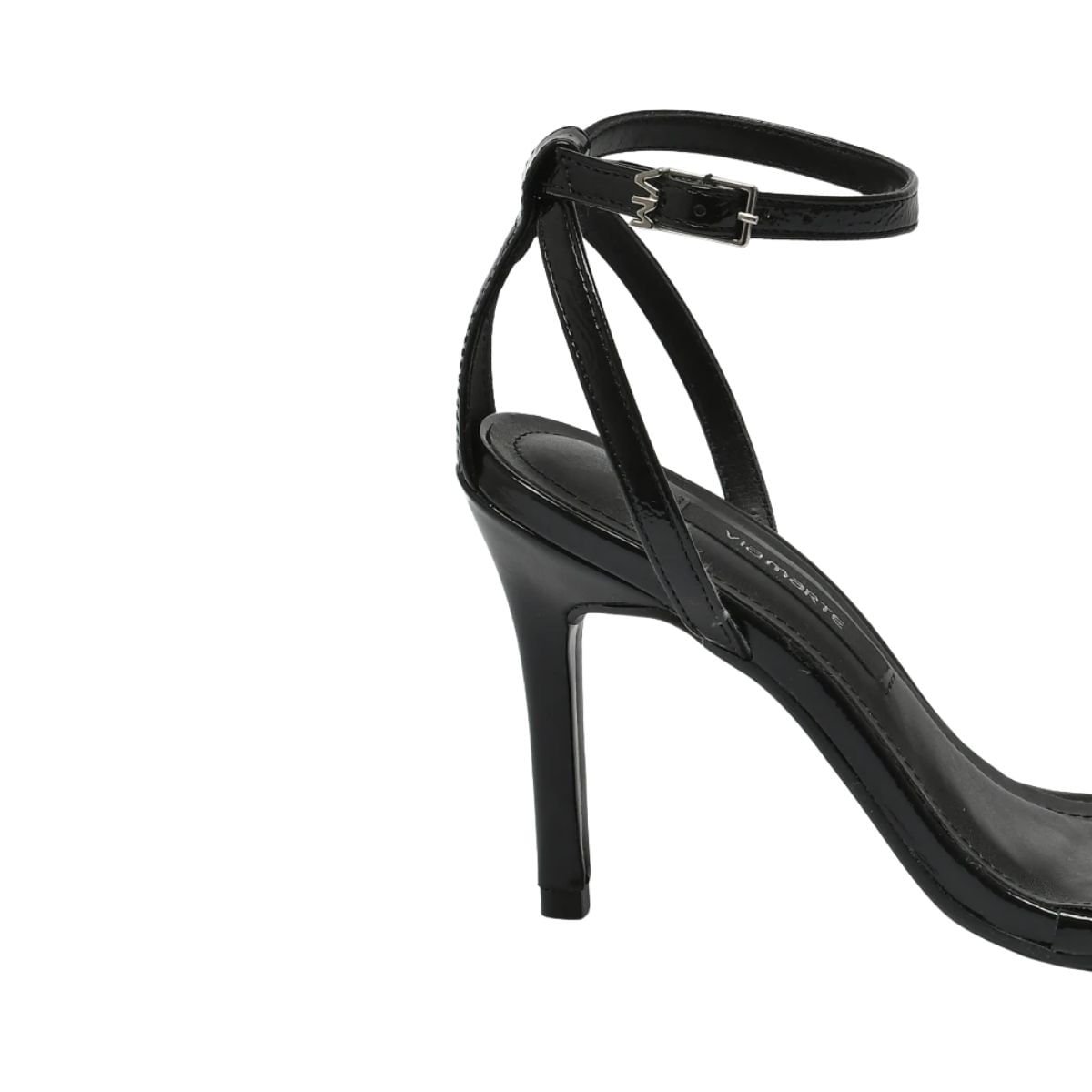 Sandália Feminina Social Salto Alto Fino Via Marte Preta Preto 7