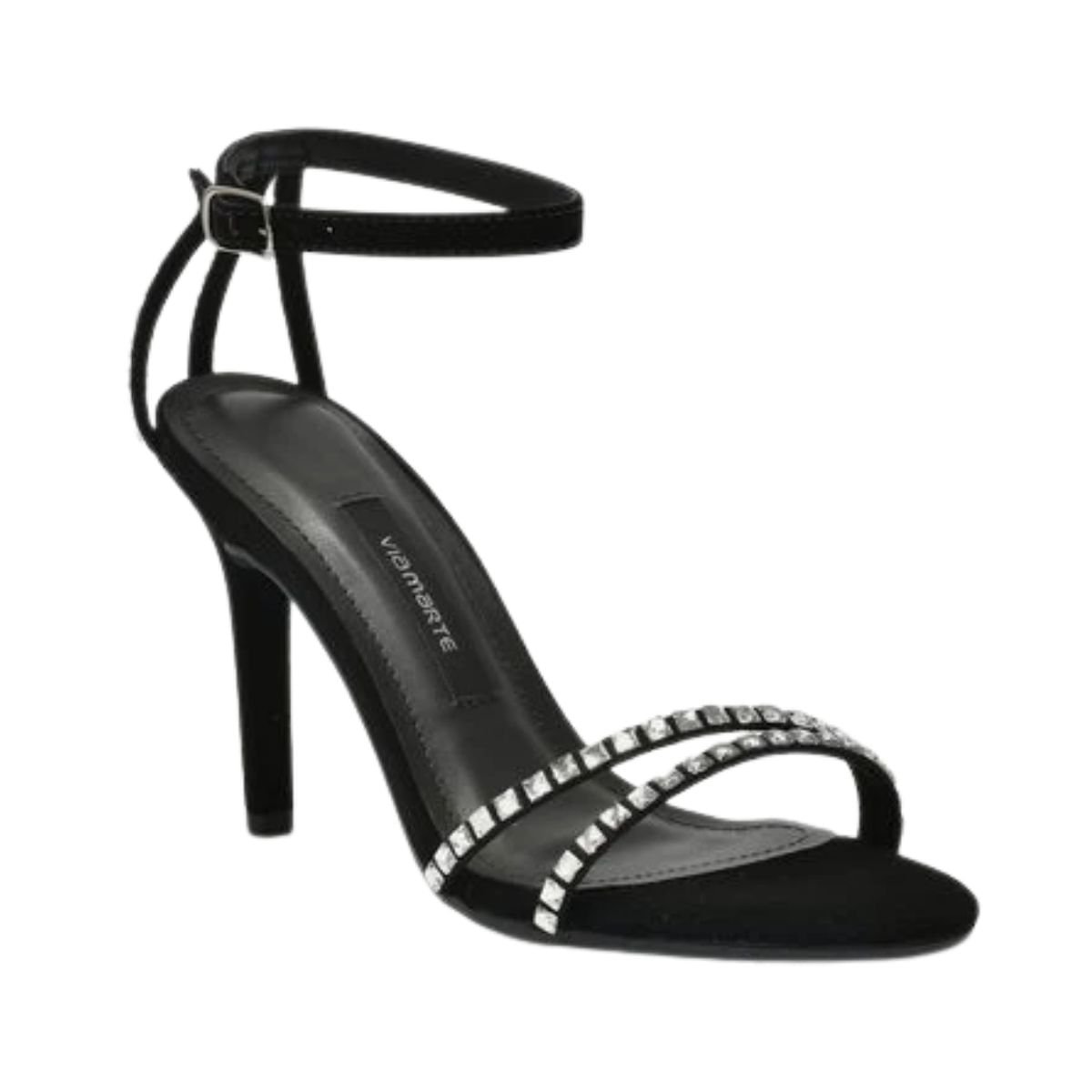 Sandália Feminina Salto Alto Fino Via Marte Preta Preto 2