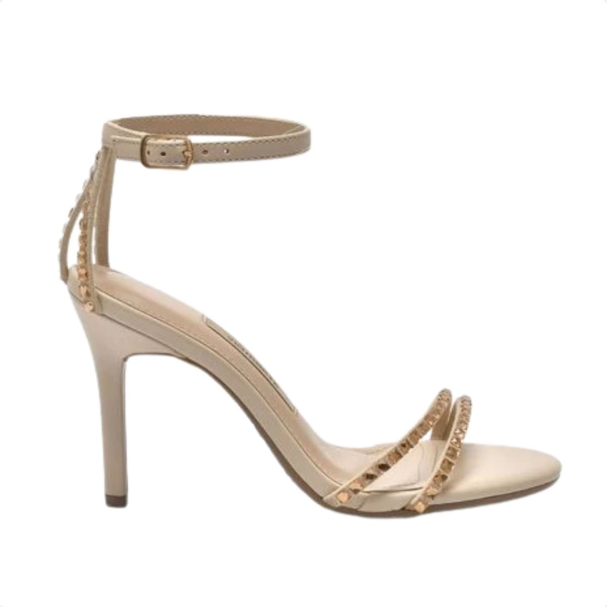 Sandália Feminina Salto Alto Fino Via Marte Bege