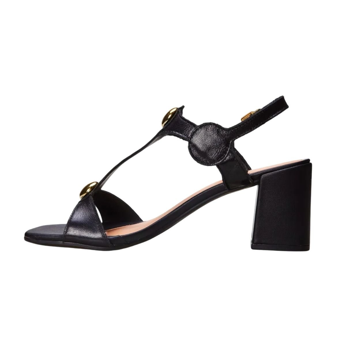 Sandália Feminina Salto Médio Grosso Ramarim Preta Preto 4