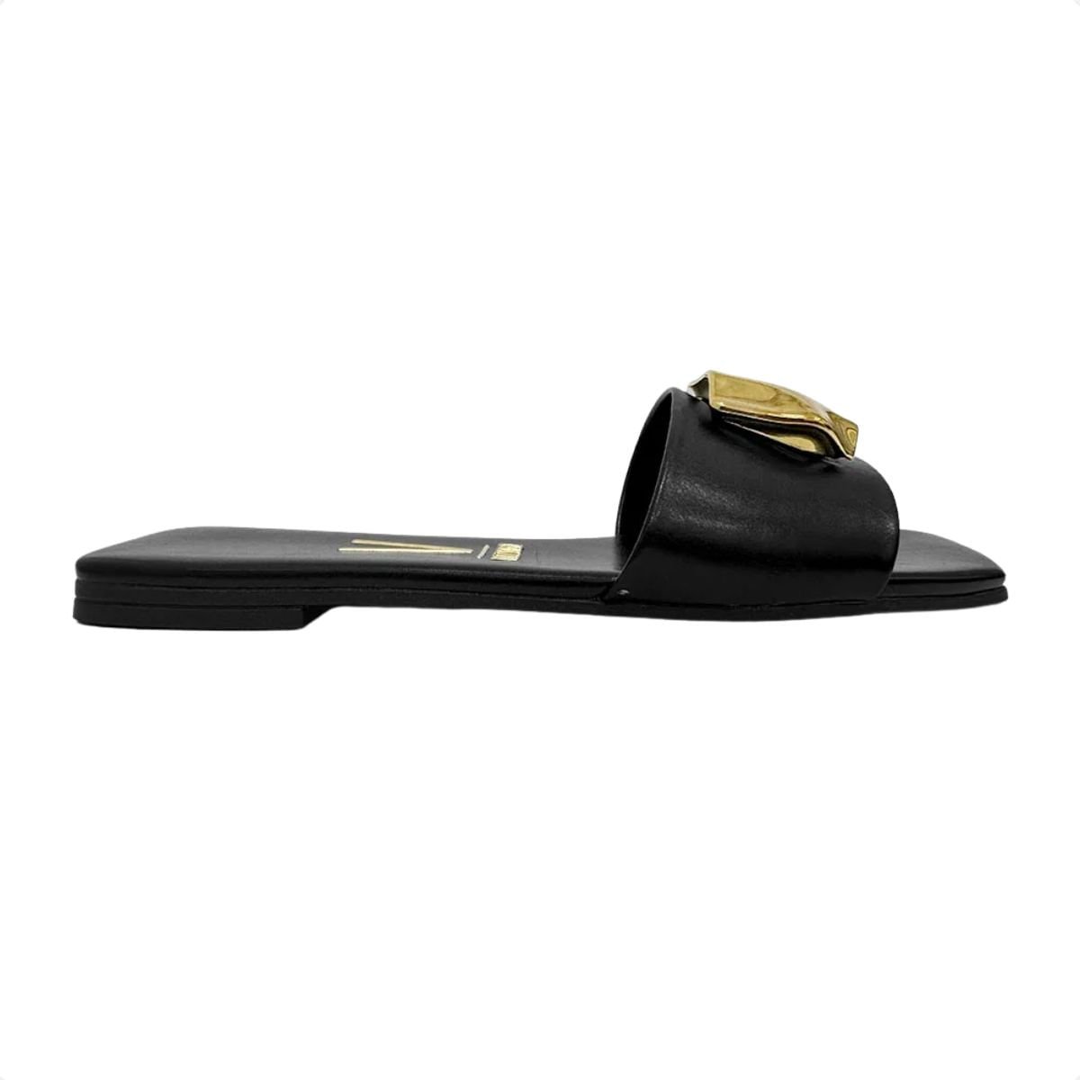 Tamanco Feminino Slide Rasteiro Vizzano Preto
