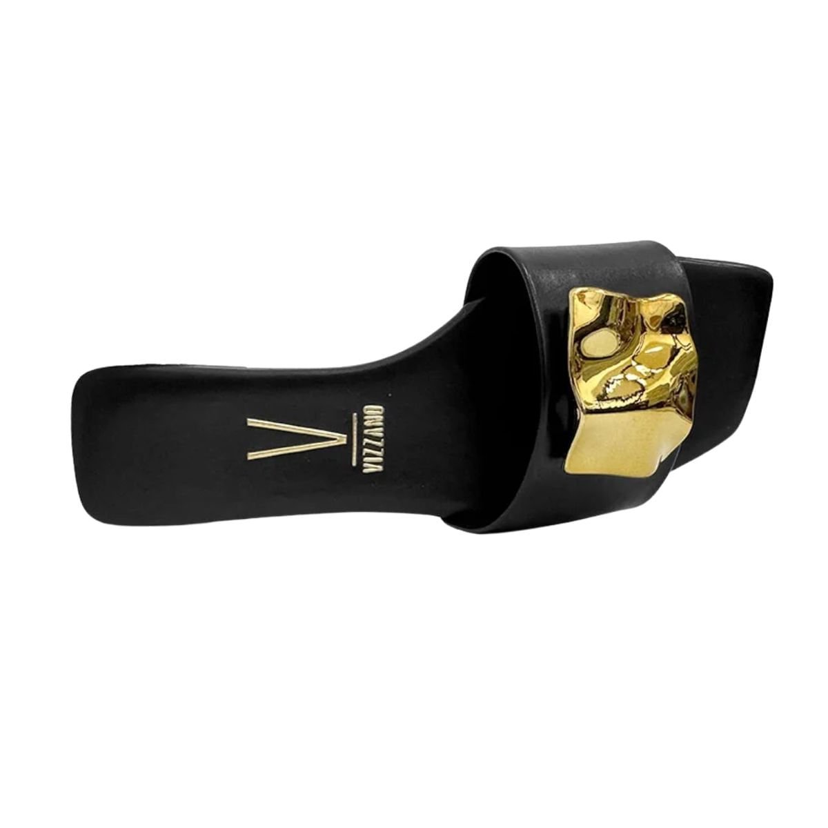 Tamanco Feminino Slide Rasteiro Vizzano Preto Preto 3