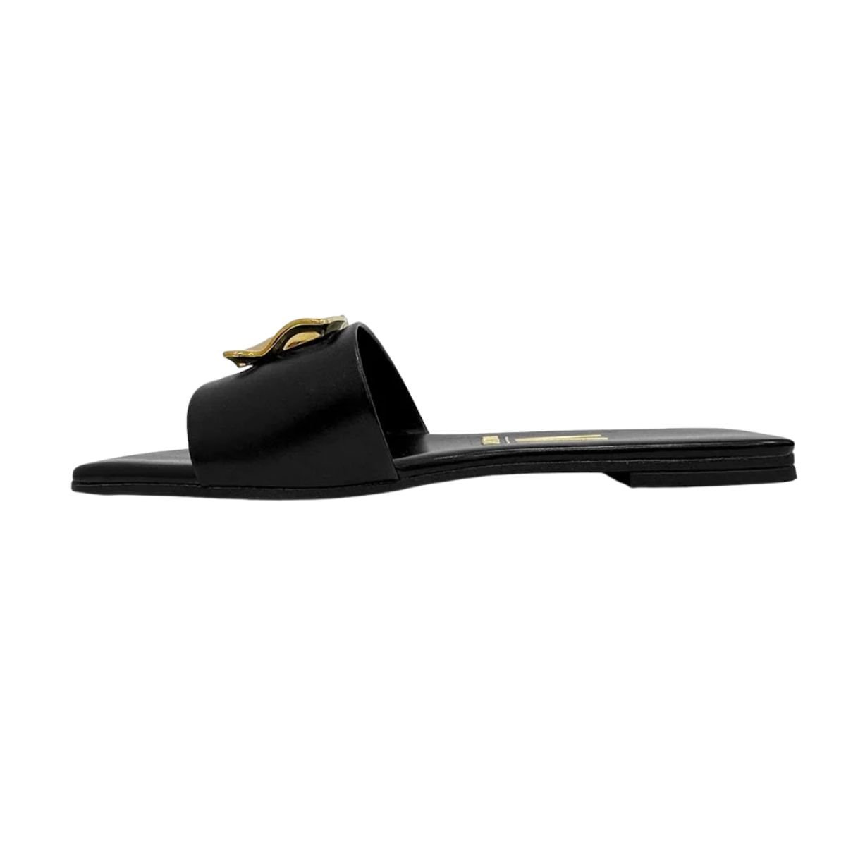 Tamanco Feminino Slide Rasteiro Vizzano Preto Preto 5