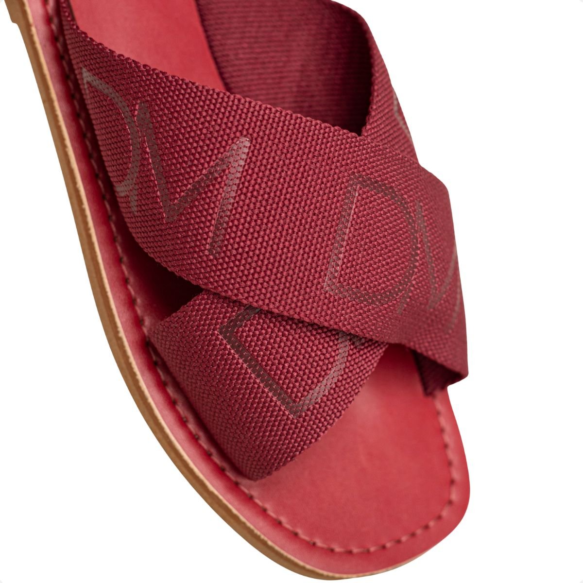 Tamanco Rasteiro Feminino Cruzado Dm Vermelho Bordô 3