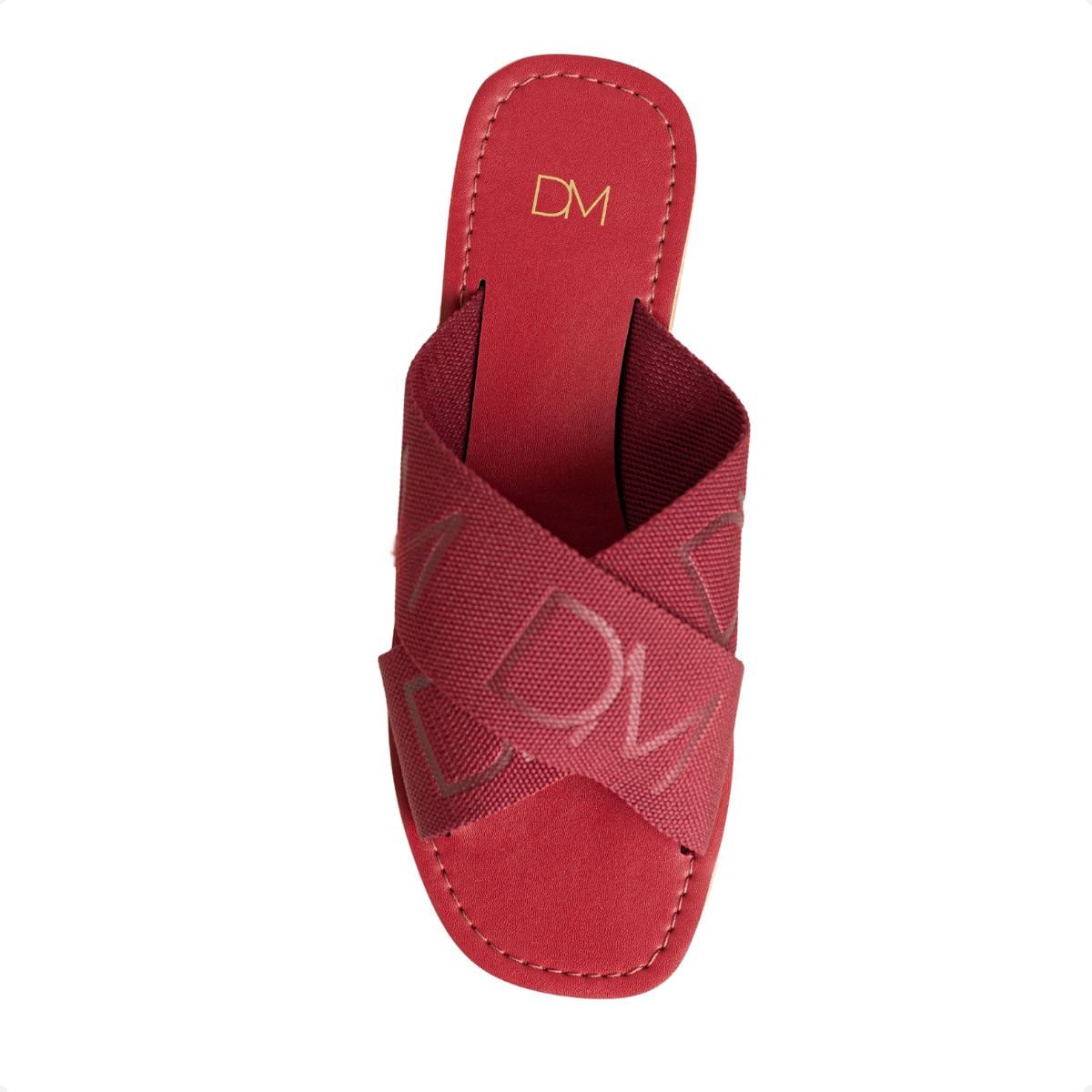 Tamanco Rasteiro Feminino Cruzado Dm Vermelho Bordô 6