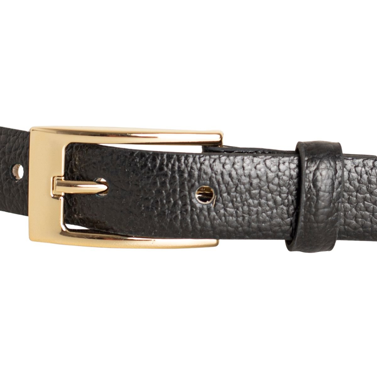 Cinto Feminino Dm Slim Preto Fivela Dourada Preto 4