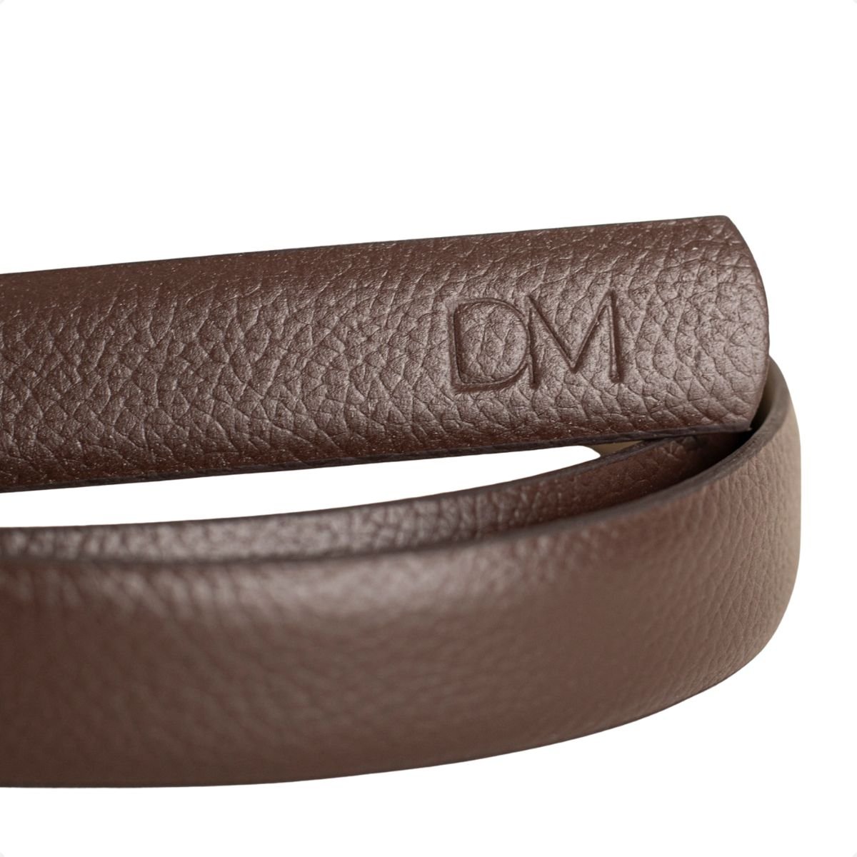 Cinto Feminino Dm Slim Marrom Fivela Dourada Marrom 2